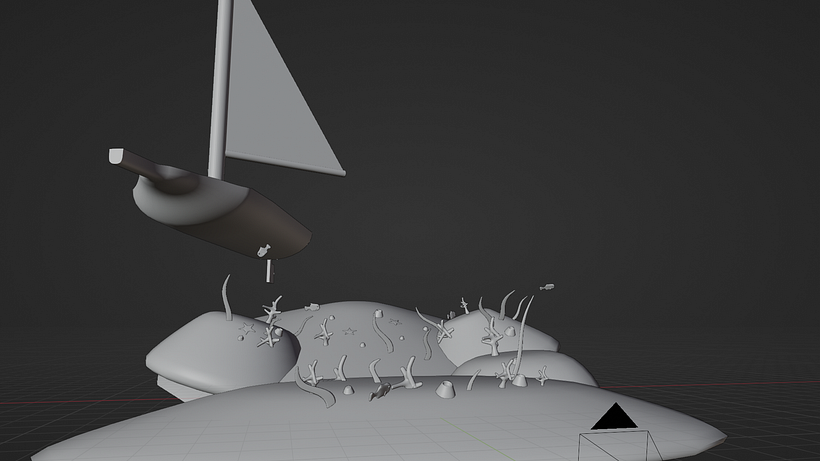 I wasn't sure how many objects to put since it's a big background but I'm happy with the result