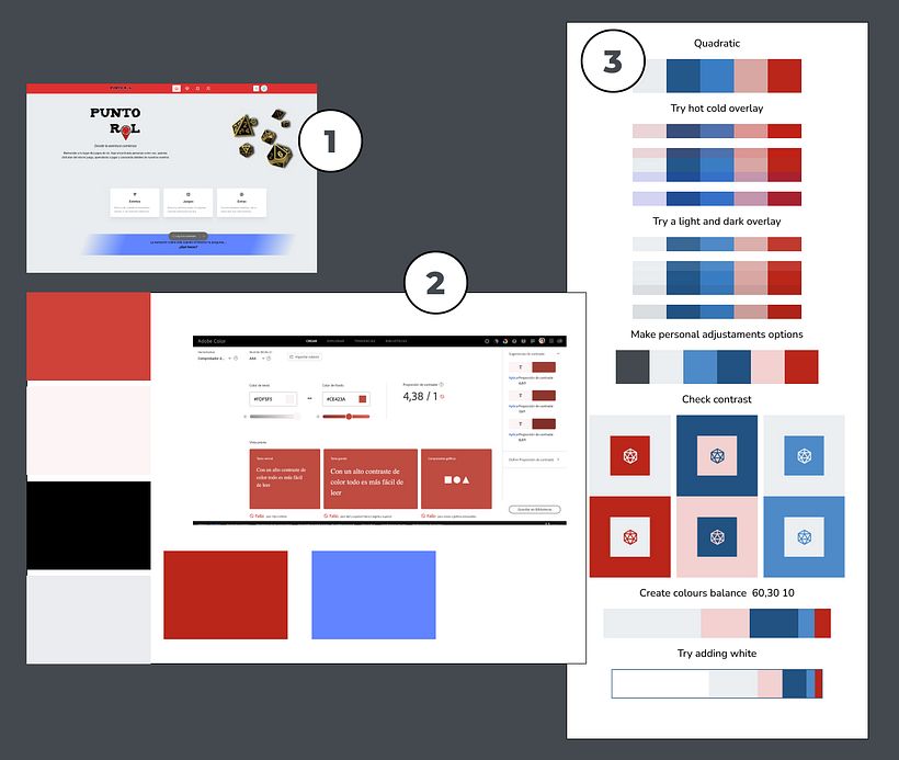 Proceso de seleccion de paleta de colores partiendo desde una pagina web inicial