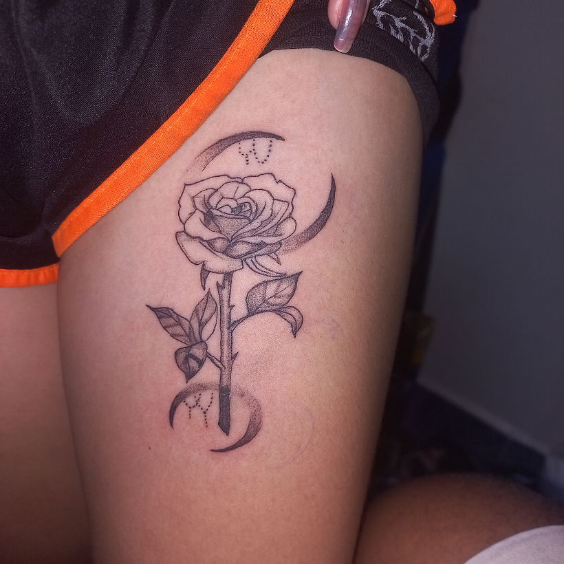 Meu projeto do curso: Tatuagem botânica com pontilhismo 2