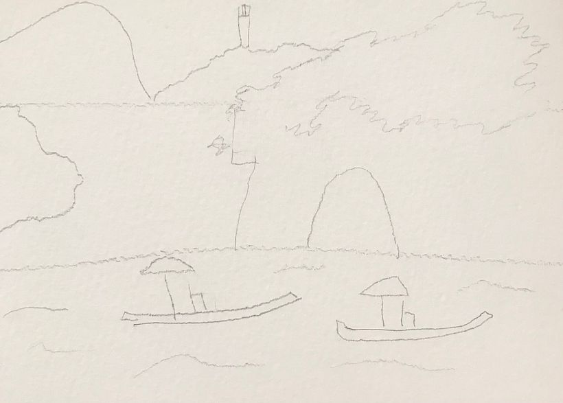 I sketched it in pencil and then drew over it with ink.