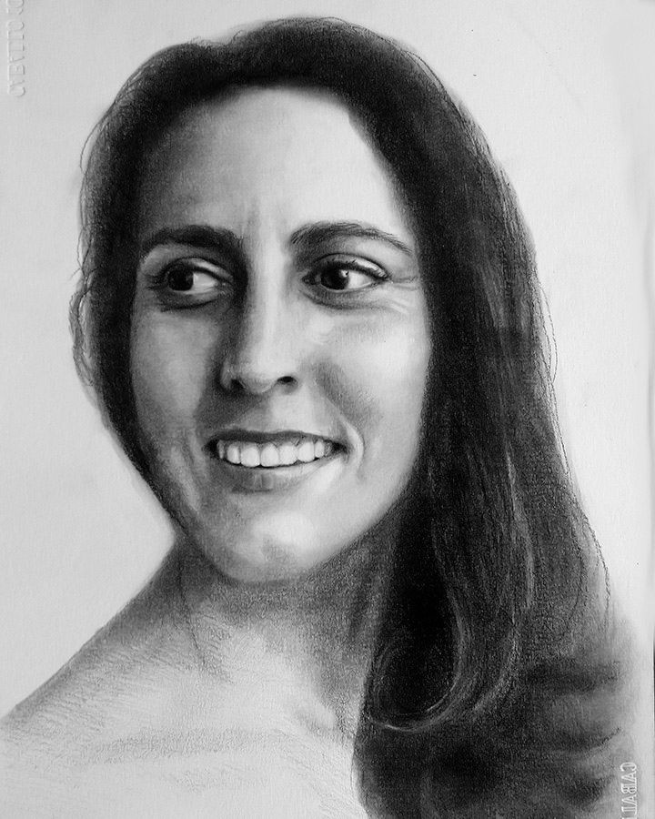 Retrato Adela - Ilustración tradicional
