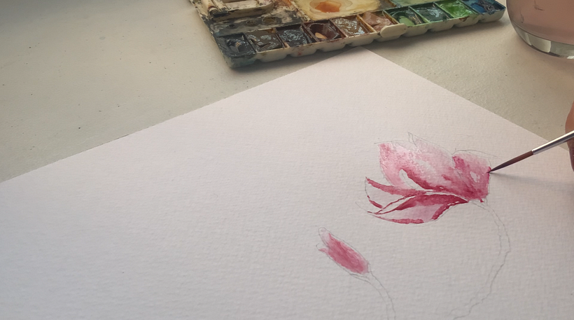 fazendo as primeiras camadas em técnica úmida nas áreas maiores