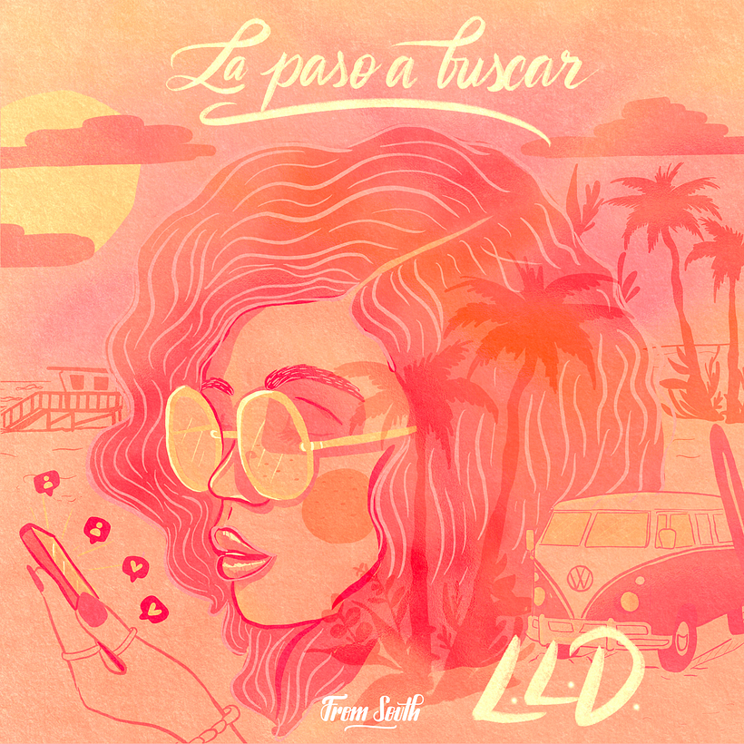 Arte de tapa ilustrada para el single La paso a buscar de L.L.D. 3
