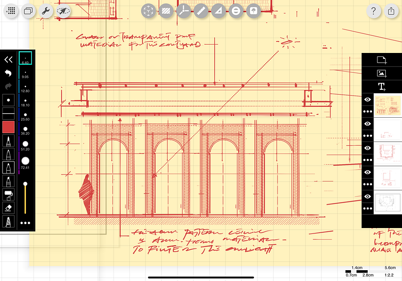 Elevation Sketch study with Morpholio Trace App 1