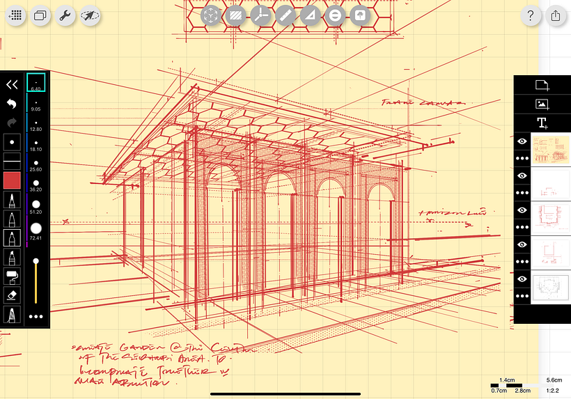 Elevation Sketch study with Morpholio Trace App 2