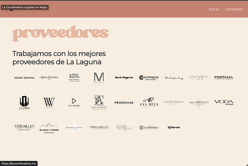 sección de proveedores