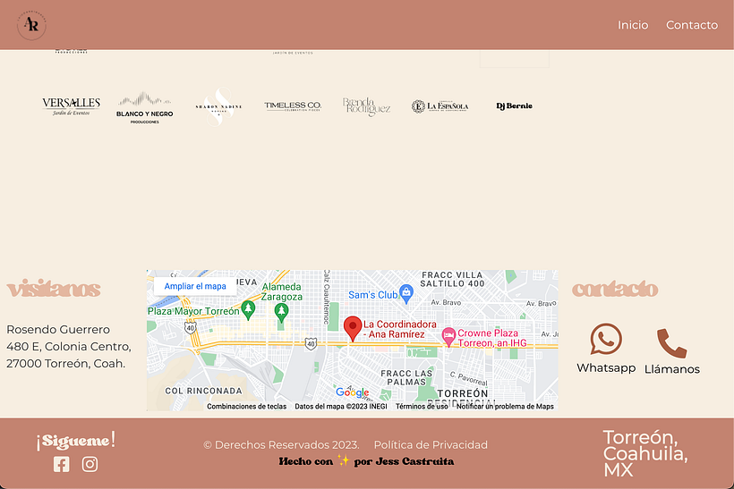 footer con rrss, contacto, etc