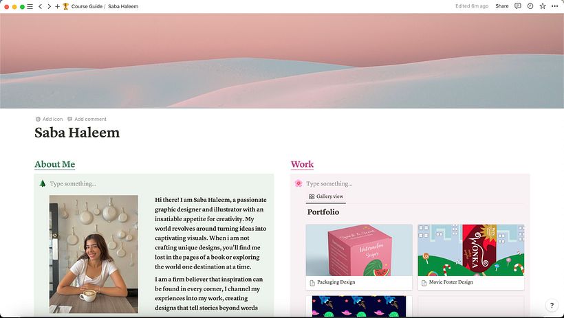 My project for course: Introduction to Notion for Creative Projects 1