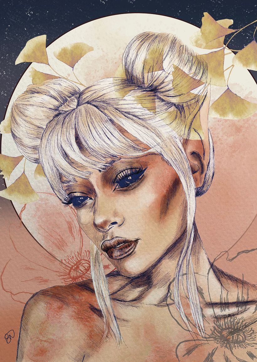 Fairy Moon - Traditionelle Illustration