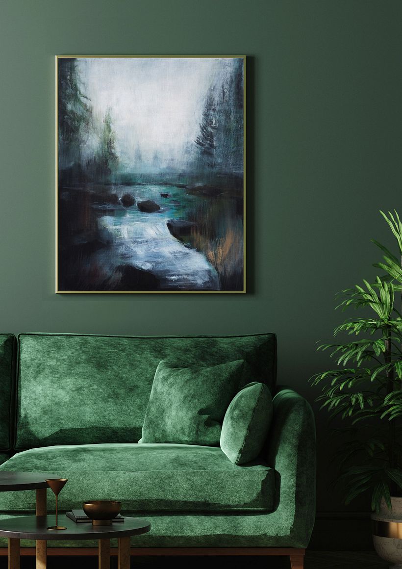 The Stream of Life - painting on canvas, water theme 2