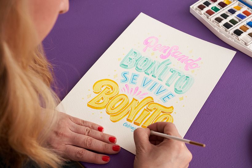 Lettering: letras biseladas