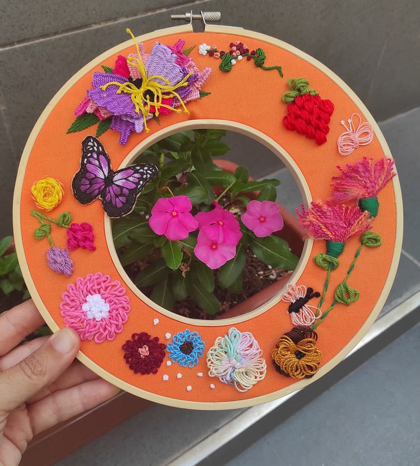 Mi proyecto del curso: Bordado en doble bastidor con puntadas en relieve 10
