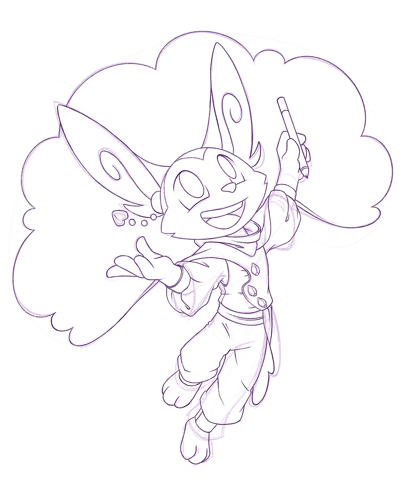 A tidied up sketch of the pose I liked the most.