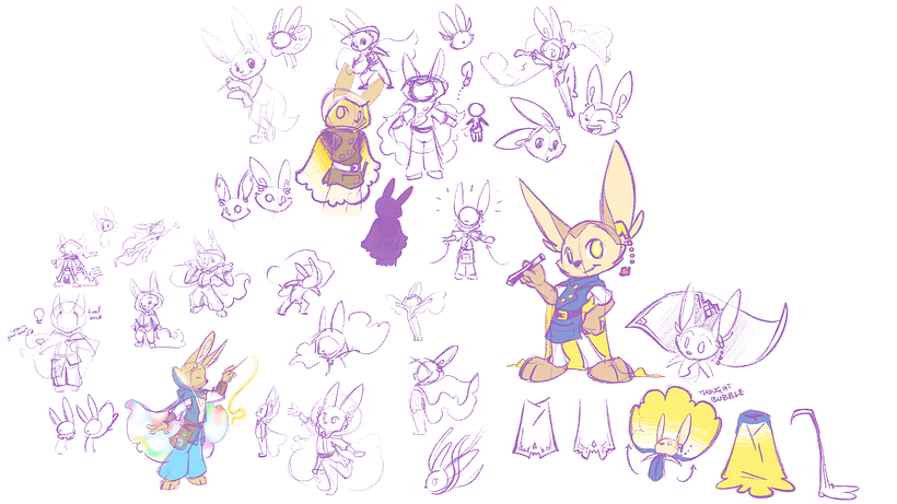 My initial round of sketches testing drawing styles and ideas.