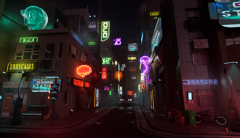 My project for course: Game Environment Design: Cyberpunk Scenes with Unreal Engine 1