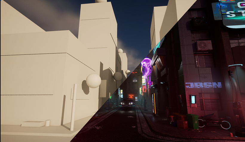 My project for course: Game Environment Design: Cyberpunk Scenes with Unreal Engine 2