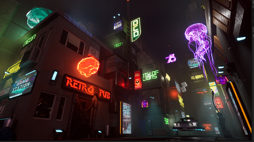My project for course: Game Environment Design: Cyberpunk Scenes with Unreal Engine 3