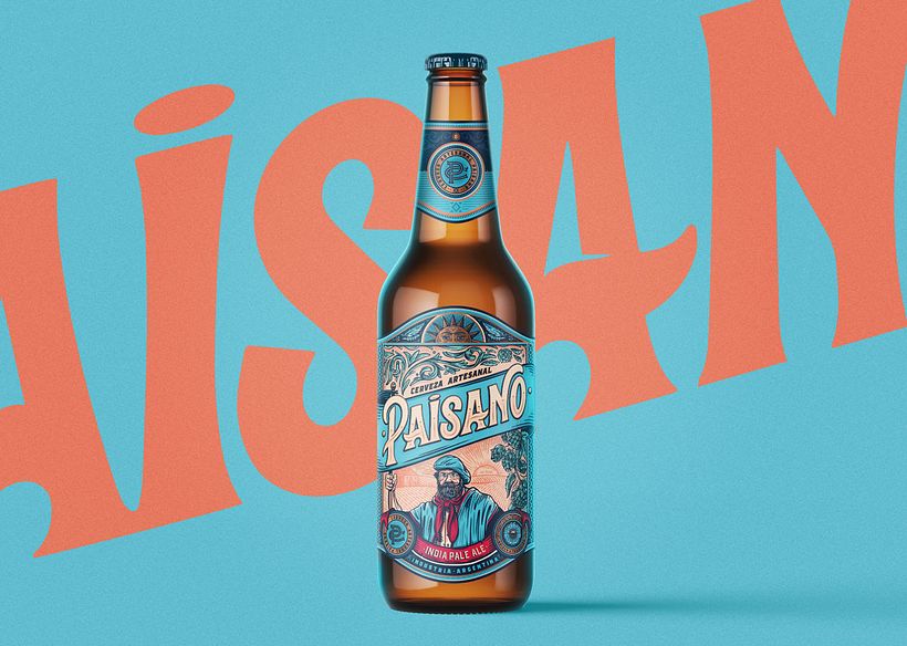 Paisano - Craft Beer 🇦🇷🍻 My final project for the @domestika course "Illustration and Lettering for Packaging Design" 🤩 9