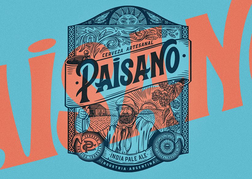 Paisano - Craft Beer 🇦🇷🍻 My final project for the @domestika course "Illustration and Lettering for Packaging Design" 🤩 7