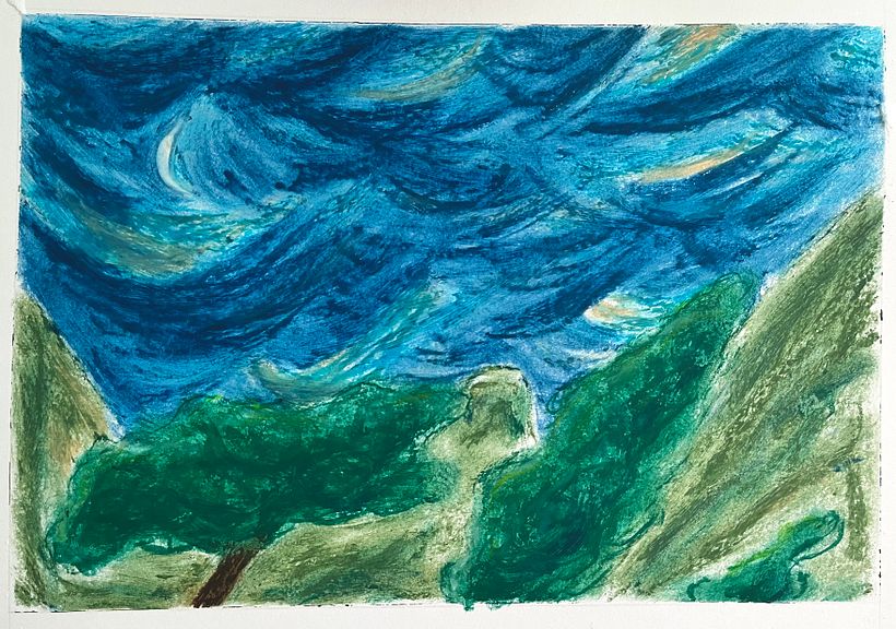 My project for course: Landscapes with Oil Pastels and Crayons: Playing with Light 1