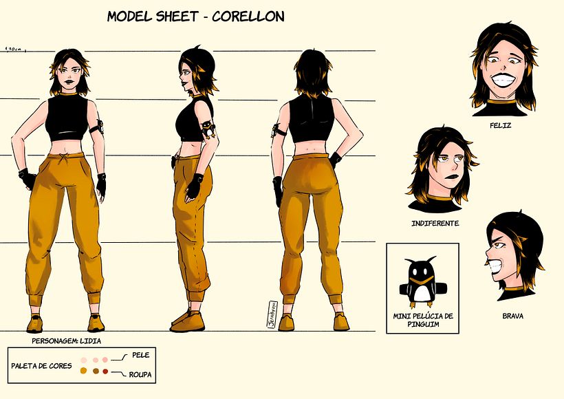 Model Sheet: Lidia personagem para o meu mangá.
