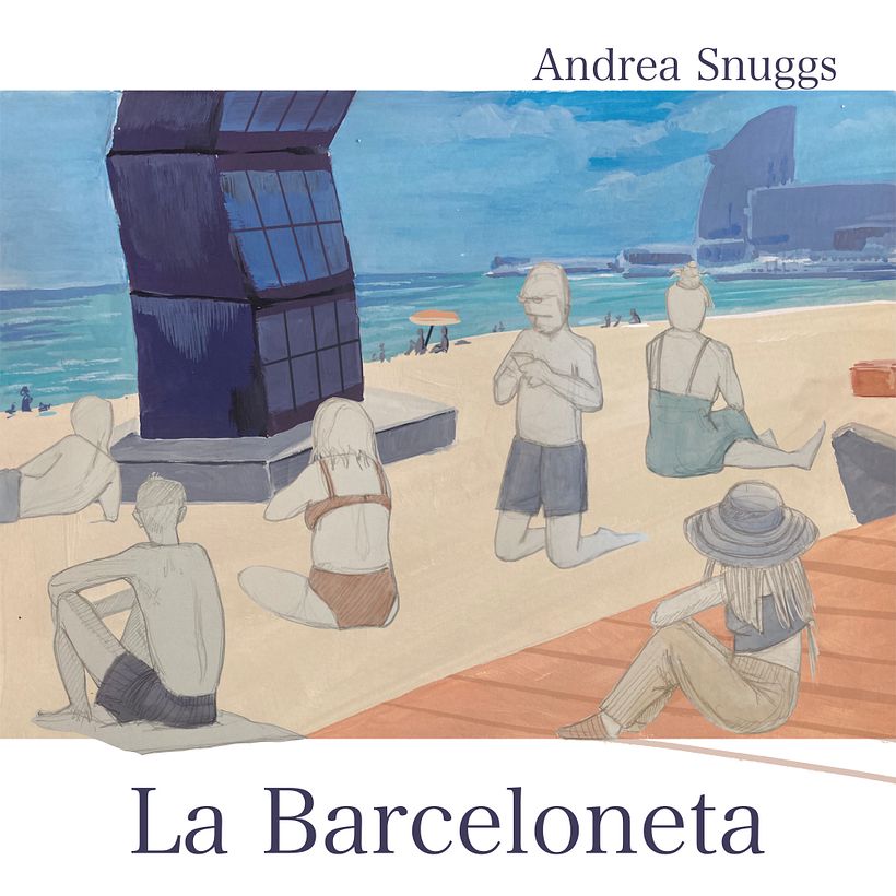 La Barceloneta, some color touches on the sketches in Procreate