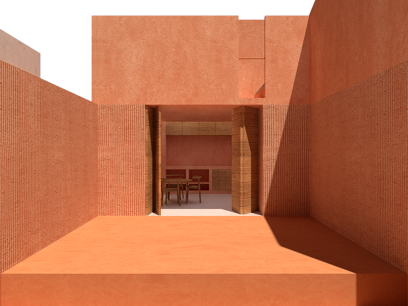Patio View Street View Rendered on Vray