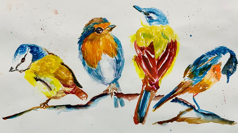 My project for course: Artistic Watercolor Techniques for Illustrating Birds 3