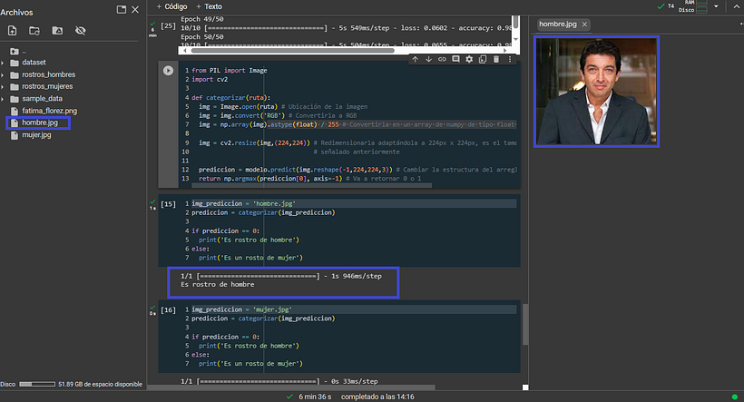 Clasificación : hombre