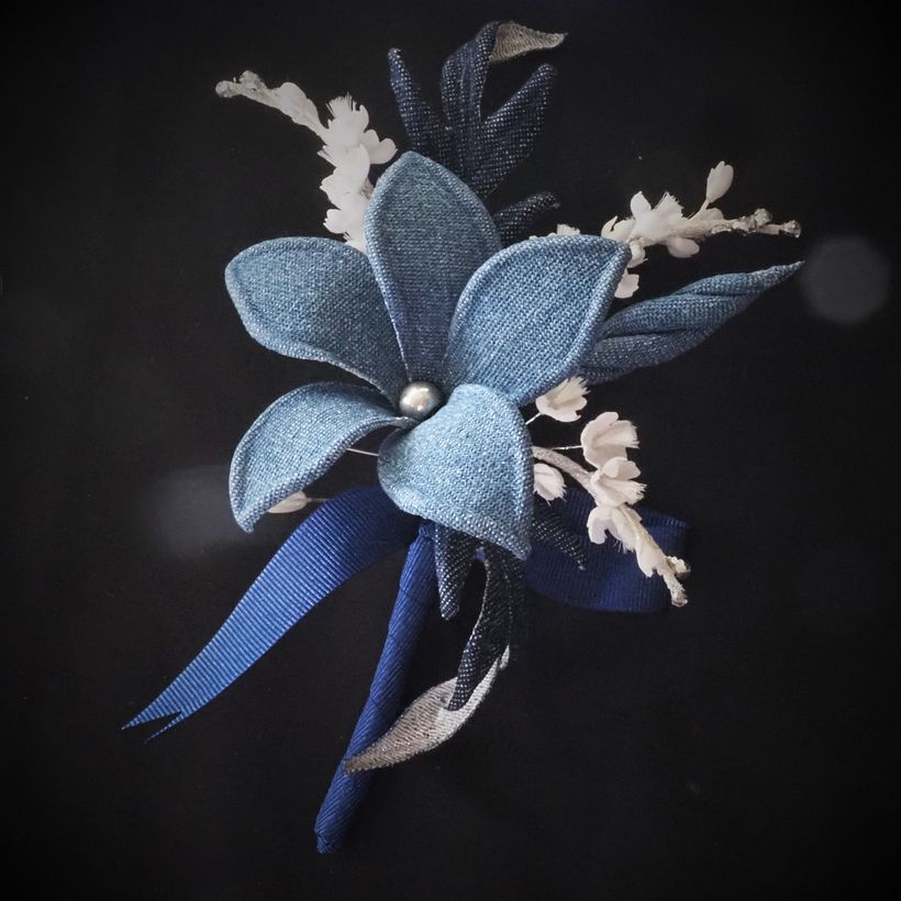 Denim Flower Boutonniere