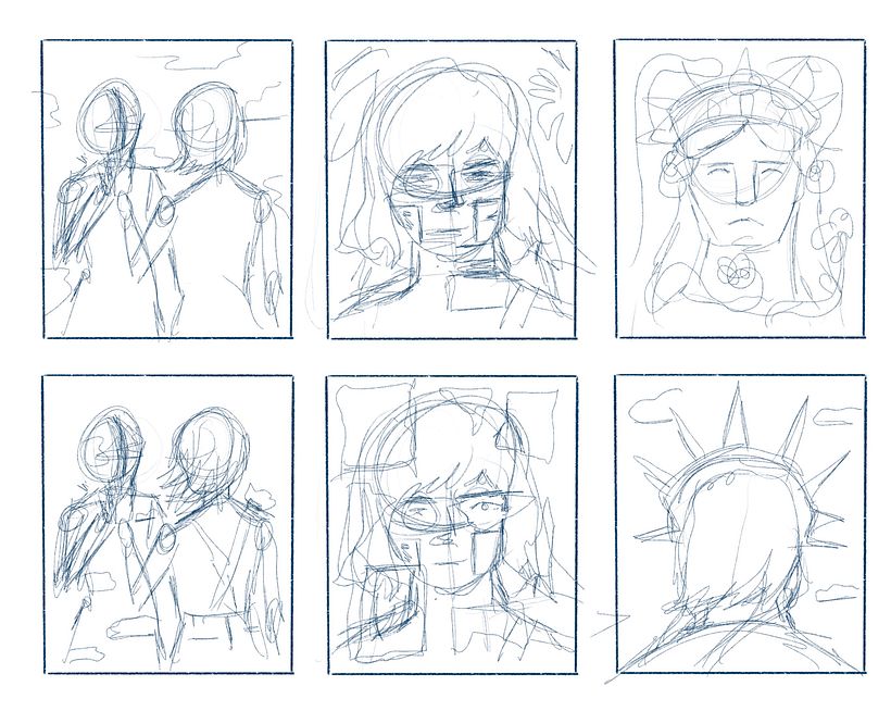 Thumbnail sketches.