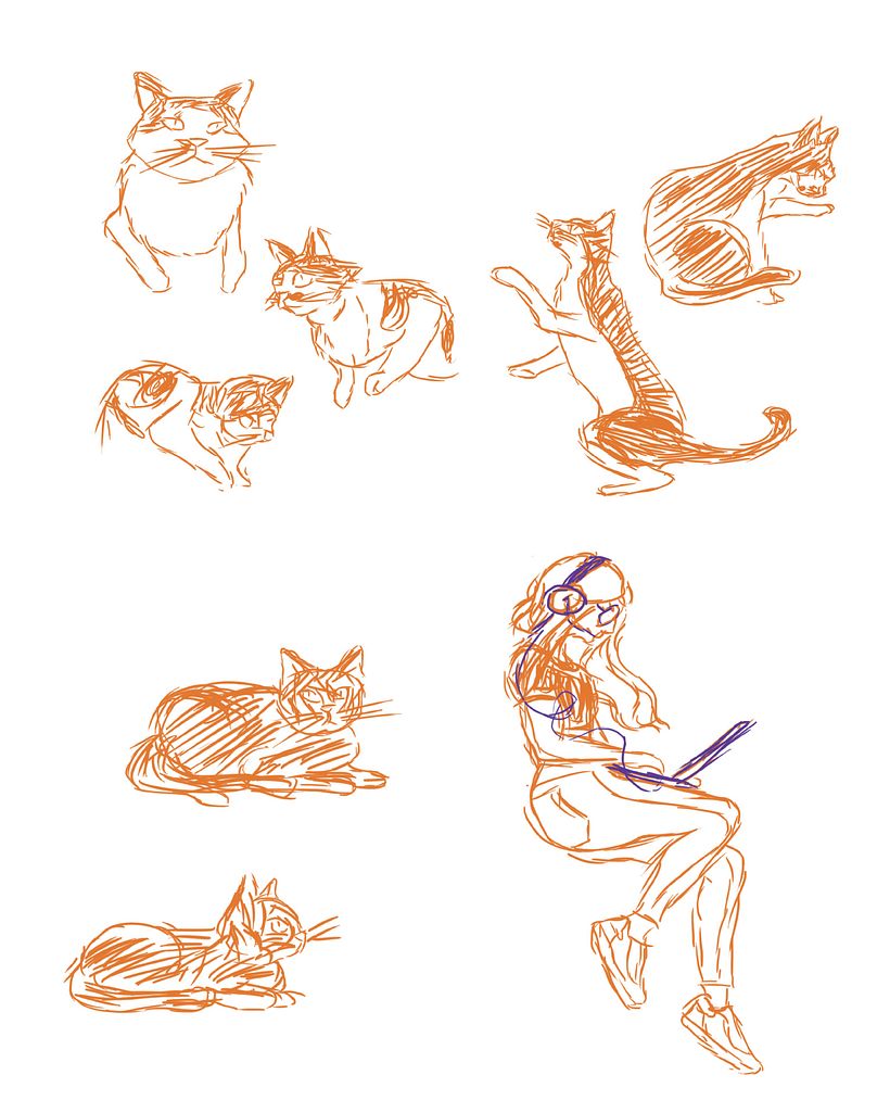 Sketchs soltos deixando os modelos mais parecidos com o final