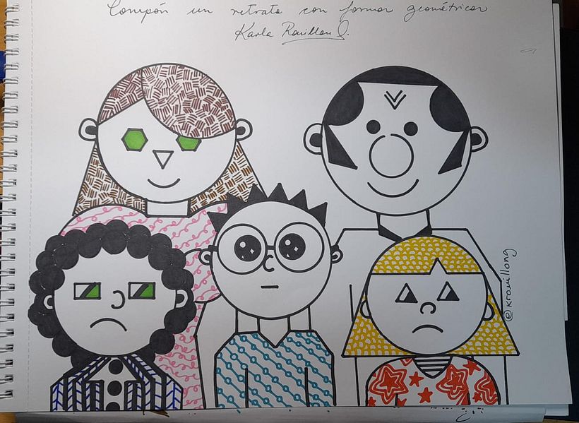 Retrato con Formas Geométricas Karla Rouillon Gallangos