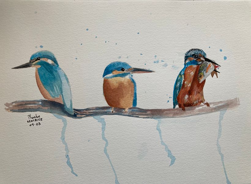 My project for course: Artistic Watercolor Techniques for Illustrating Birds 2