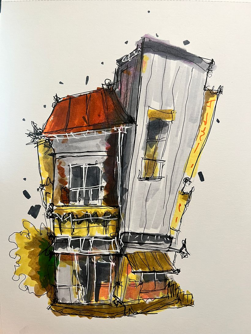 After a few months, I tried to make some sketches :) further than my first one for the project...Mi proyecto. Un poco complicado con marcadores amateurs jaja :) 3