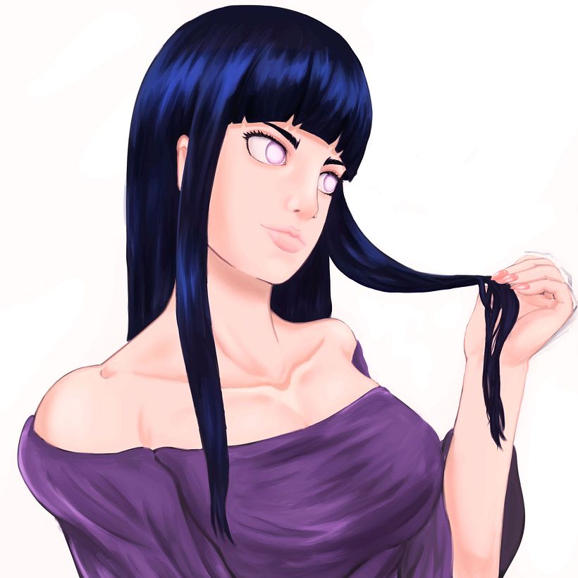 Hinata Hyuuga - Ilustração tradicional