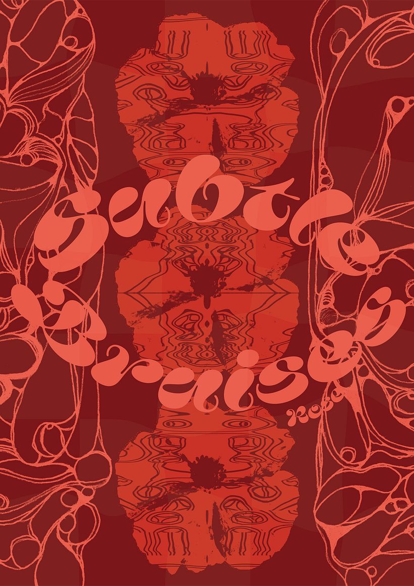 I was tasked with making 70s style music posters for set decorating a teenagers bedroom for the student film: A-side. Here I drew inspiration from the 70s psychedelic art style and work of that from the Sex Pistols.  4