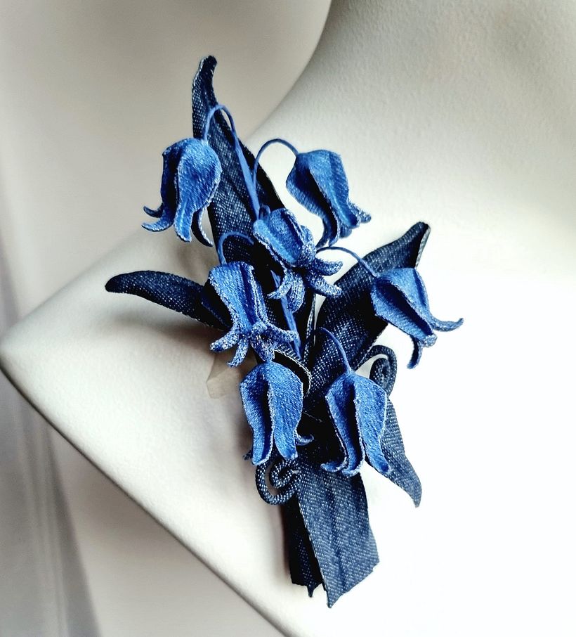 Denim Bluebell Brooch