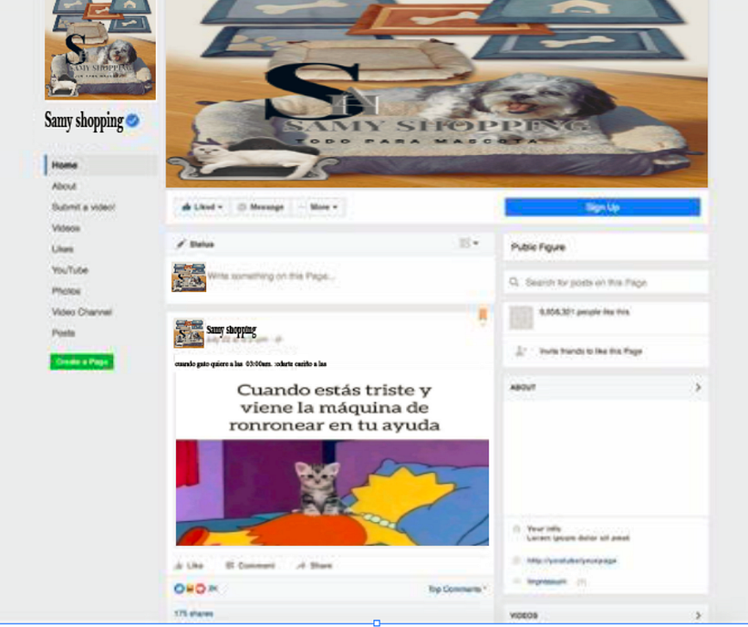 Facebook de la tienda.