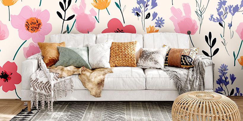 Decoración con papel pintado