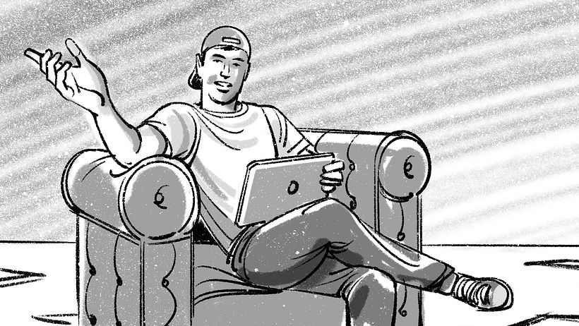 Davis Lisbon, "YouTube", 2022, Procreate, 1476 x 831 px Goldwind, Madri, Espanha | Espanha