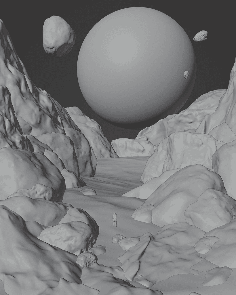 The project in solid view mode