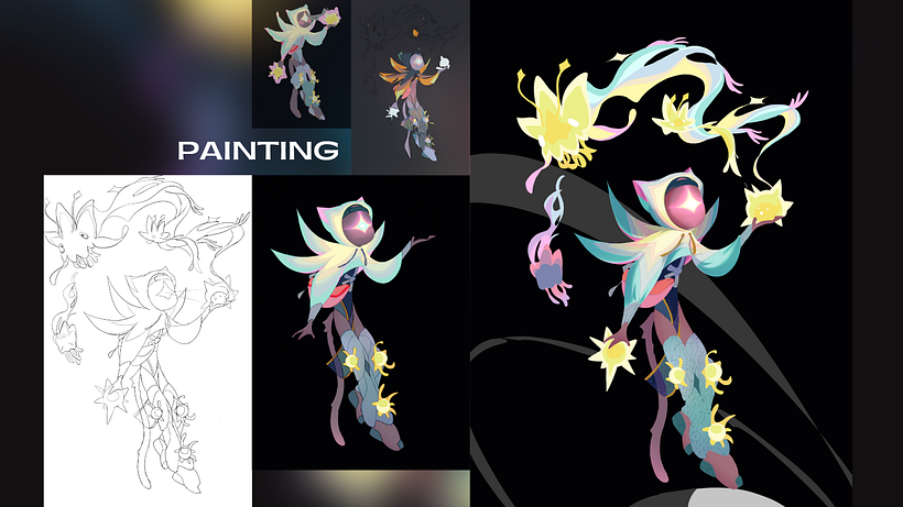 Line art. Masking. Rendering