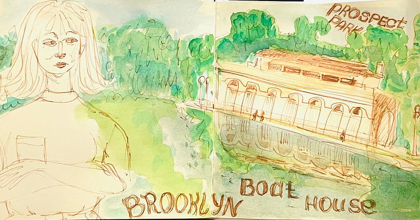 Formation of final project sketch . There is Boat House in Prospect Park in Brooklyn ,NY 