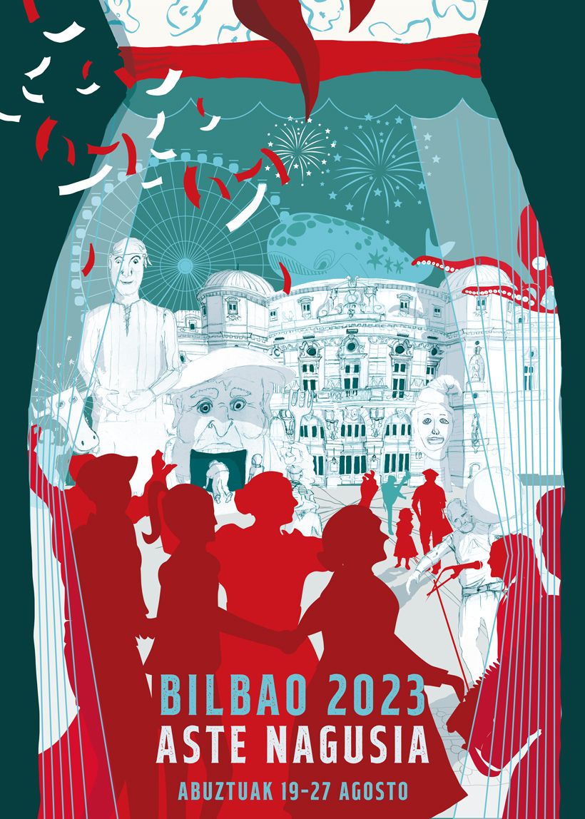 Plakatentwurf 2 für "ASTE NAGUSIA" die Fiestas von Bilbao