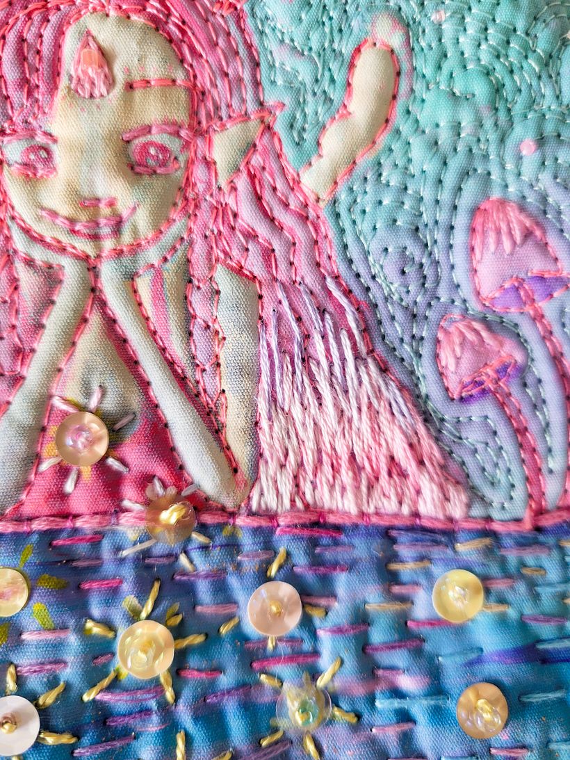 My project for course: Embroidery and Fabric Painting for Beginners 2