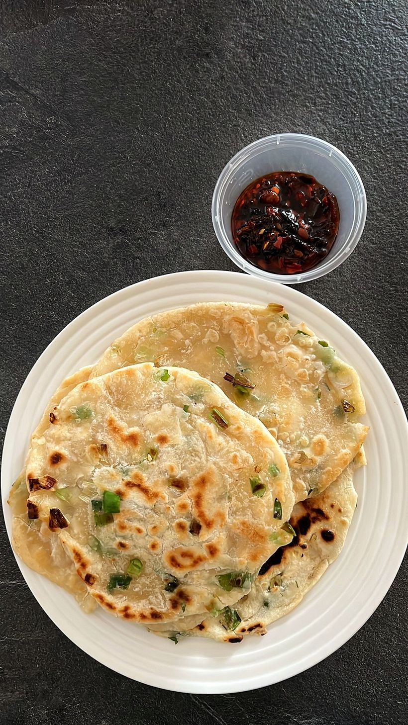 scallion pancakes for food recipe blogging