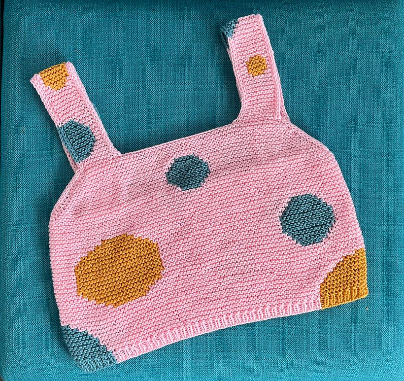 Frente top em intarsia