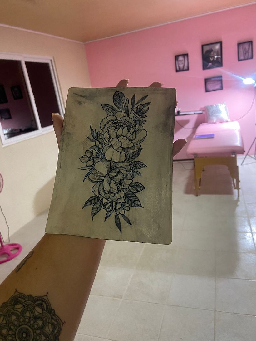 Mi proyecto del curso: Tatuaje botánico con puntillismo 2