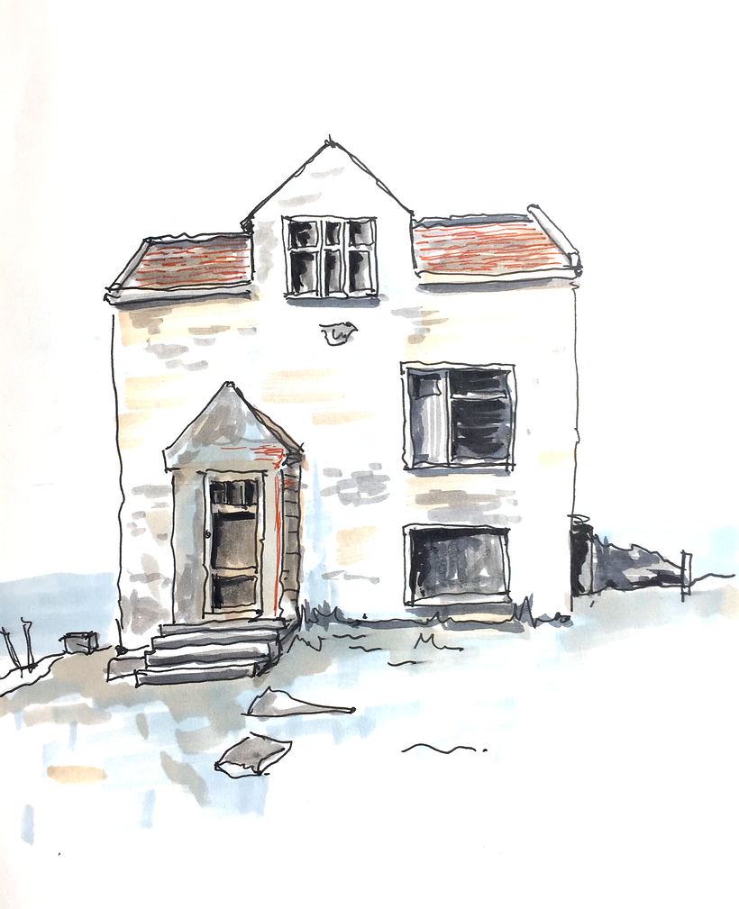 old brick house by the sea